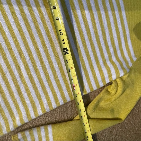 Boden mimosa yellow and white striped wool sweater with mock neck - Picture 12 of 16